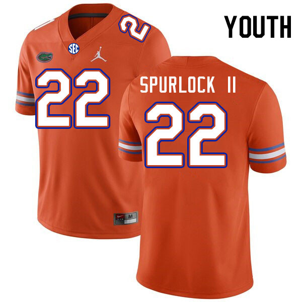Youth #22 Deuce Spurlock II Florida Gators College Football Jerseys Stitched-Orange - Click Image to Close